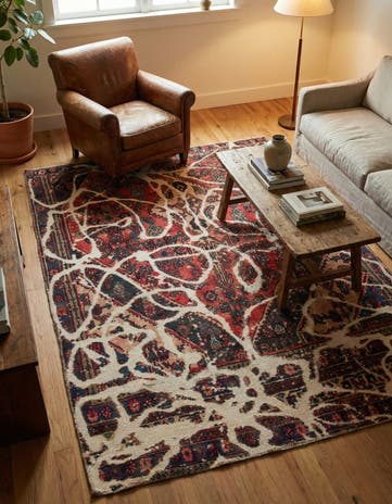 4' 5 x 6' 4 Hand Knotted Ultra Vintage Persian Wool Rug