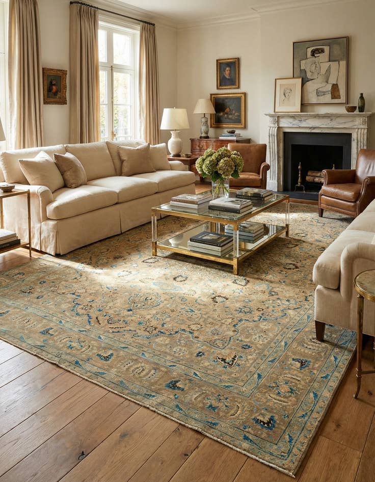 Detail image of 9' 6 x 12' 2  Hand Knotted Ultra Vintage Persian Wool Rug