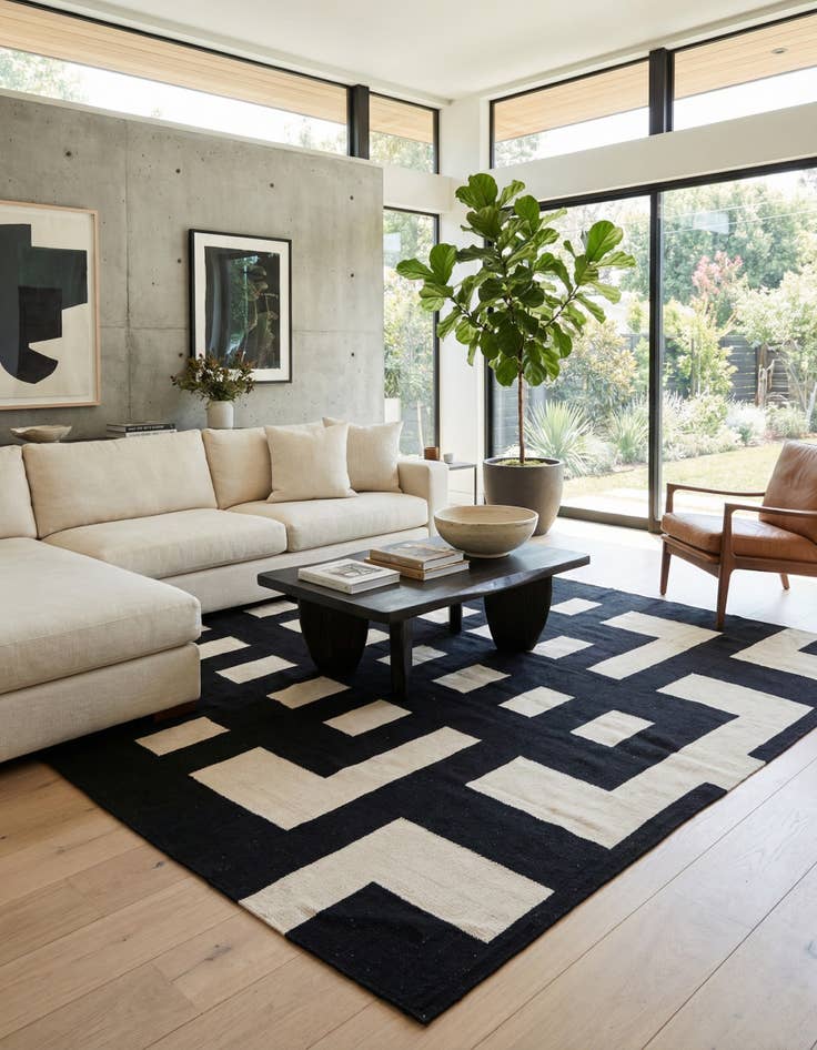 Detail image of 8' 2 x 9' 6  Hand Woven Kilim Modern Wool Rug