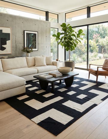 8' 2 x 9' 6 Hand Woven Kilim Modern Wool Rug