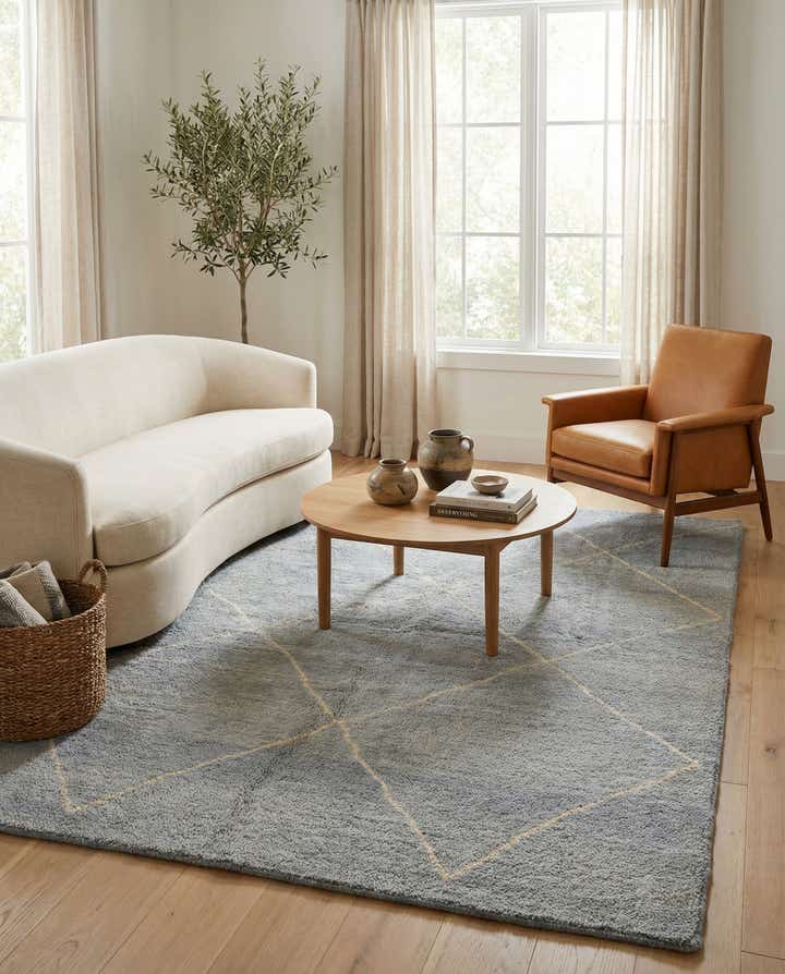 4' 7 x 6' 7 Hand Knotted Moroccan Wool Rug