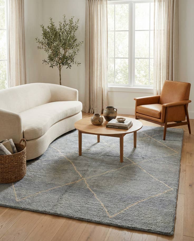 Detail image of 4' 7 x 6' 7 Hand Knotted Moroccan Wool Rug