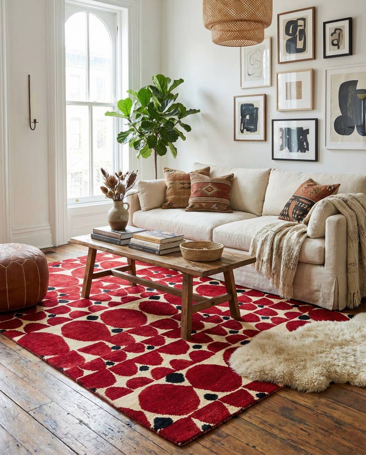 Detail image of 5' 5 x 7' 10 Hand Knotted Moroccan Wool Rug