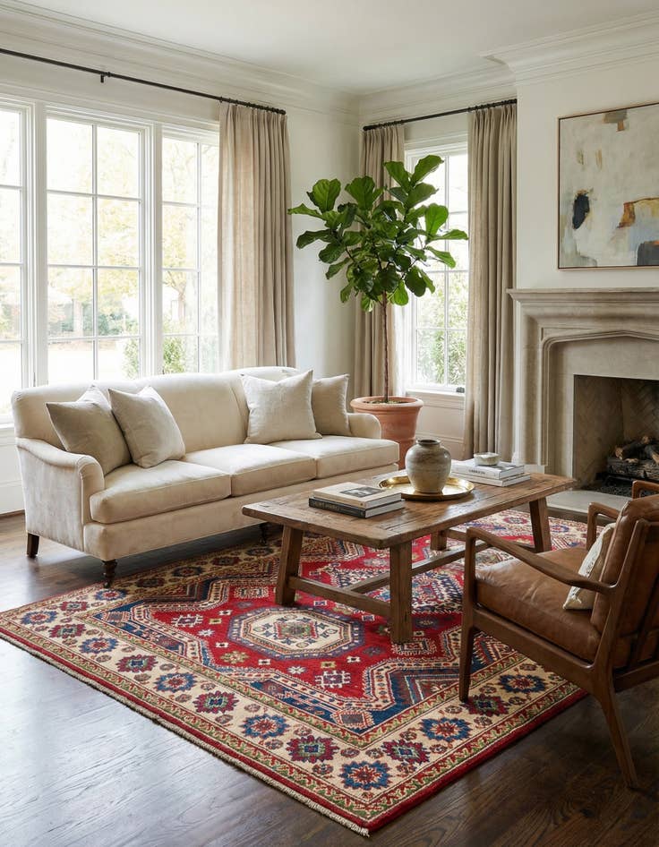 Detail image of 5' x 7'  Hand Knotted Kazak Rug