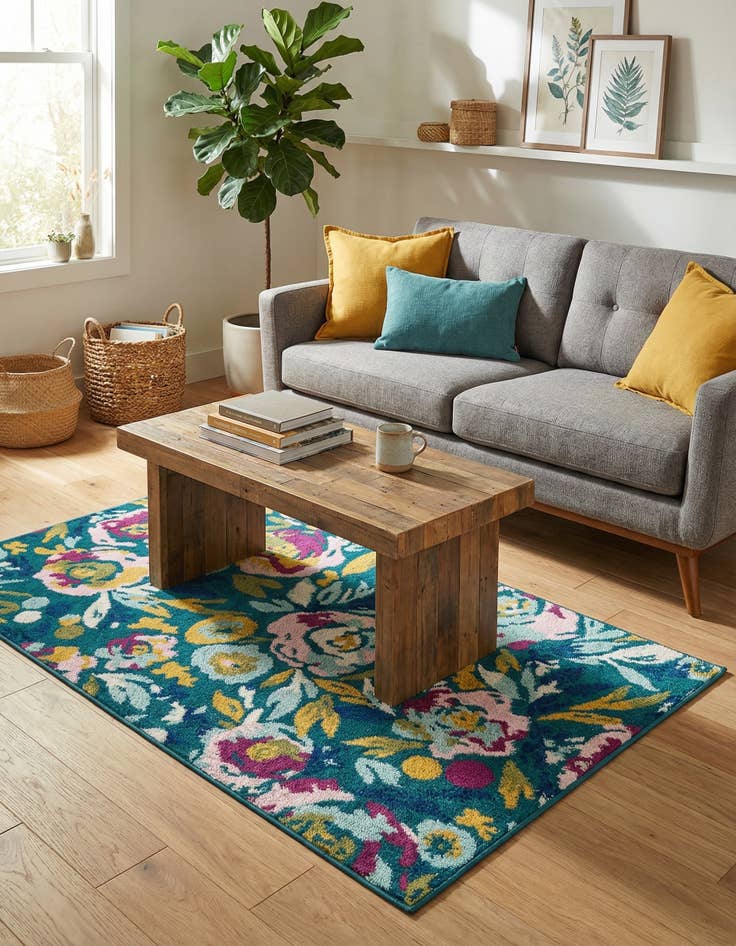 Detail image of  3' x 5' 3 Bloom Rug