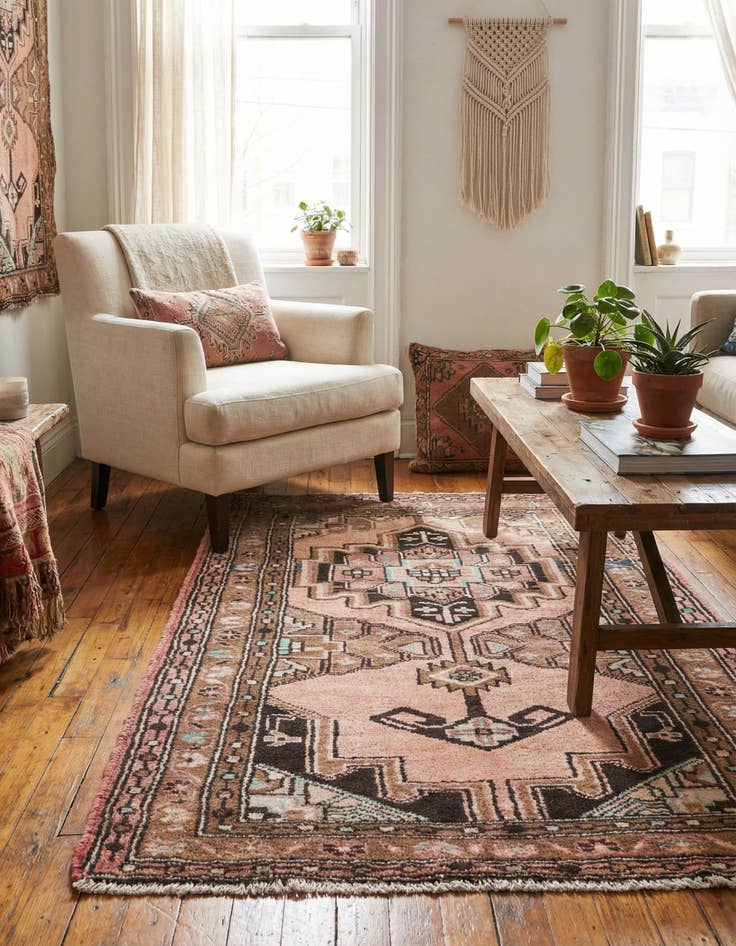 Detail image of  2' 8 x 4' 3  Hand Knotted Ultra Vintage Persian Wool Rug