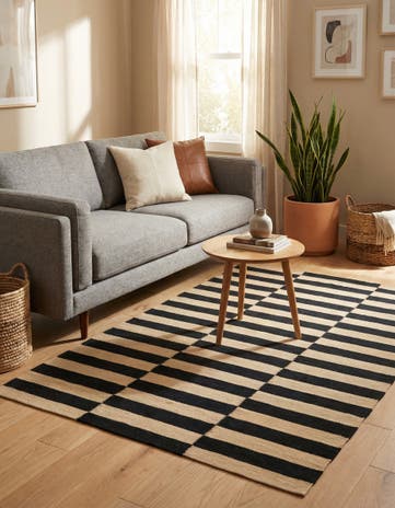 3' 4 x 4' 10 Hand Woven Kilim Modern Wool Rug