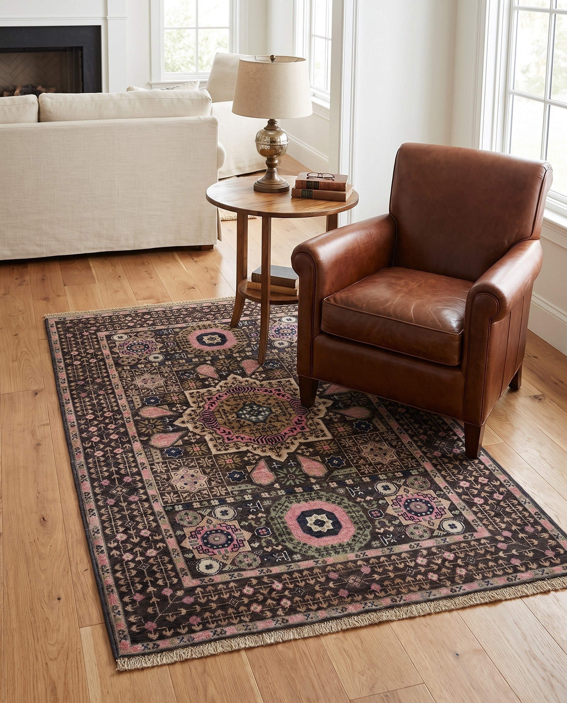 3' 5 x 4' 11 Hand Knotted Mamluk Ziegler Rug