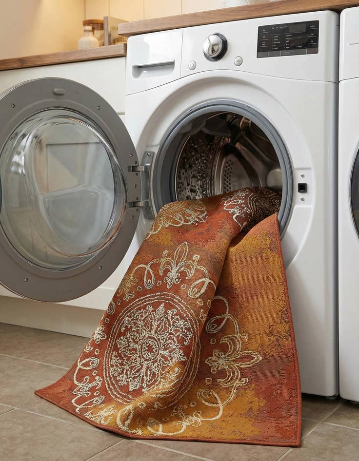 Detail image of 4' x 6'  Washable Modern Indoor / Outdoor Rug