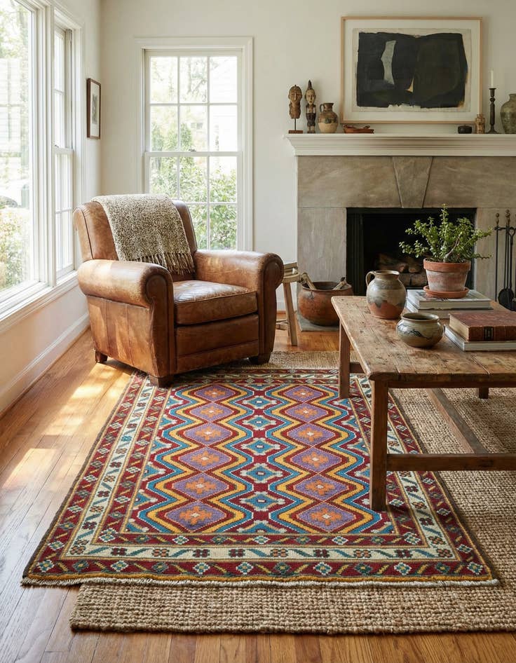 Detail image of 3' 4 x 4' 7  Hand Knotted Balouch Rug