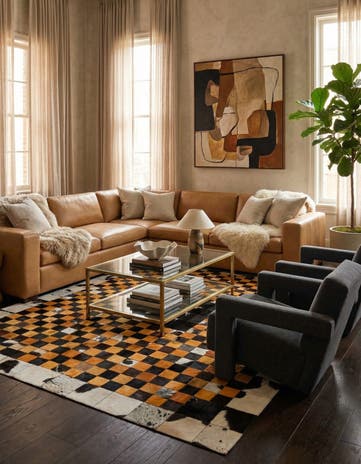 5' x 8' Cowhide Stocks Rug