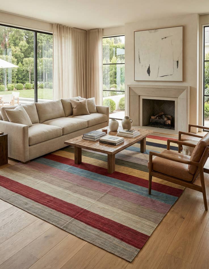 Detail image of 9' 10 x 13' 8  Hand Woven Kilim Modern Wool Rug