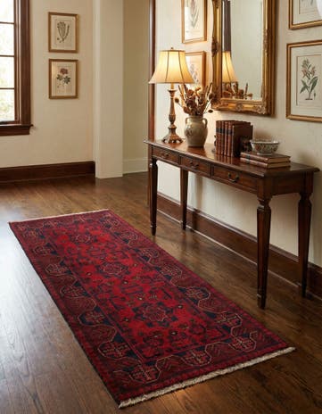 2' 6 x 6' 7 Hand Knotted Khal Mohammadi Wool Runner Rug