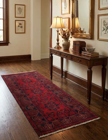 2' 6 x 6' 7 Hand Knotted Khal Mohammadi Wool Runner Rug