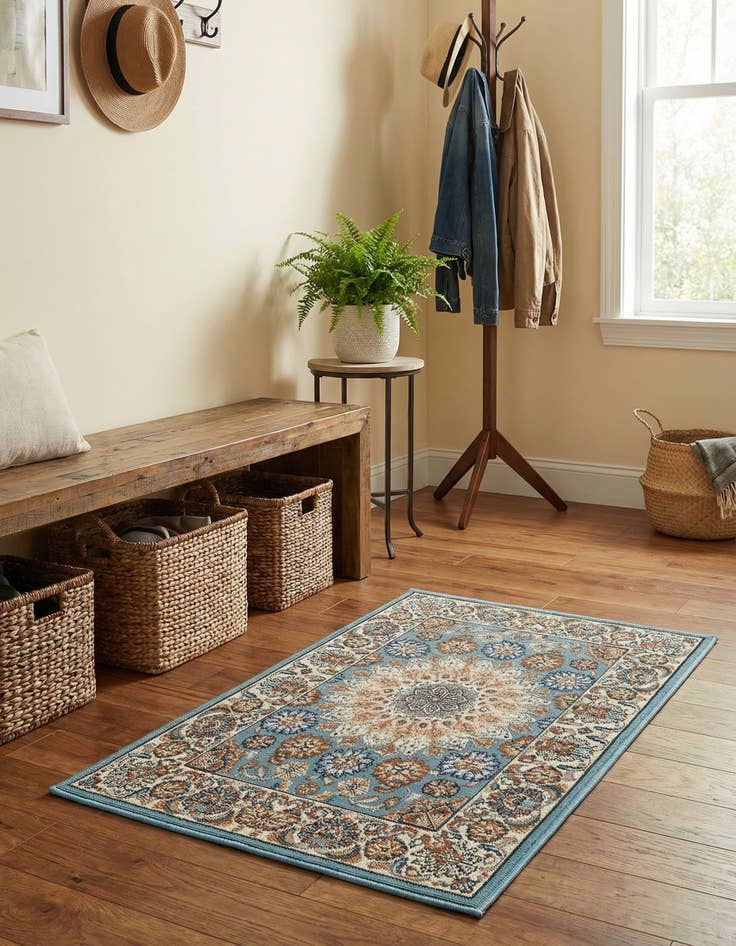 Detail image of 2' x 3' 1  Washable Traditional Indoor / Outdoor Rug
