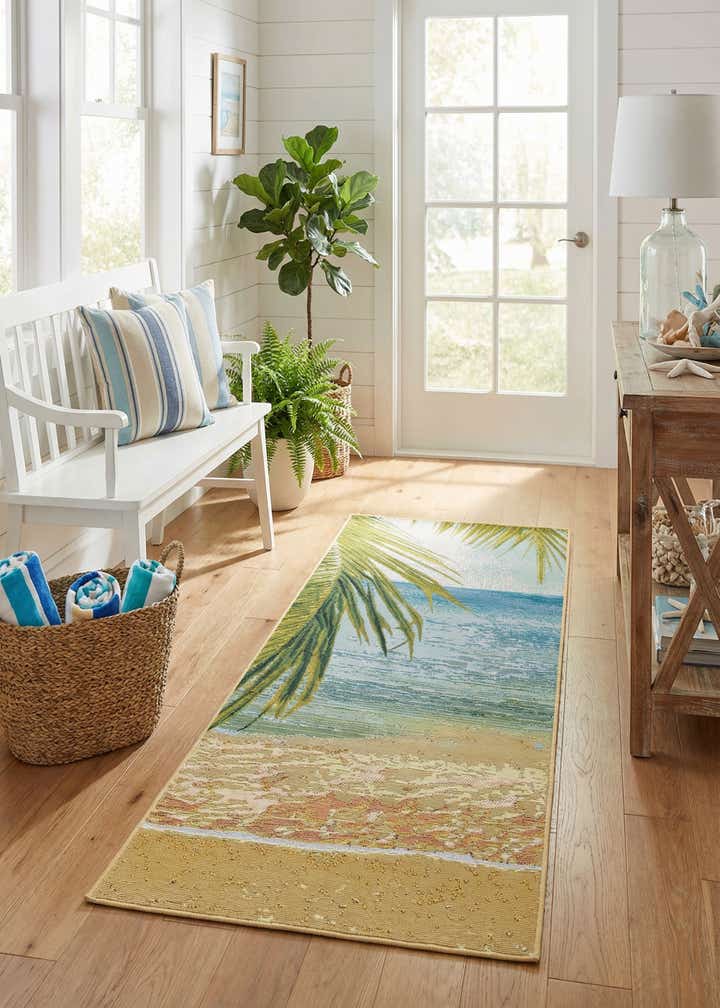 2' 7 x 5' 3 Easy-Clean Coastal Indoor / Outdoor Runner Rug