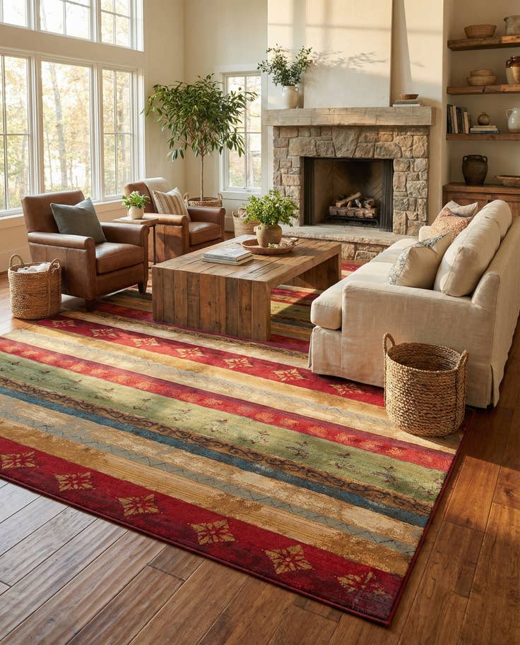 Detail image of 12' x 16' Easy-Clean Modern Indoor / Outdoor Rug