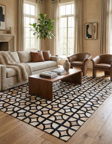 5' x 7' 10 Cowhide Leather Rug