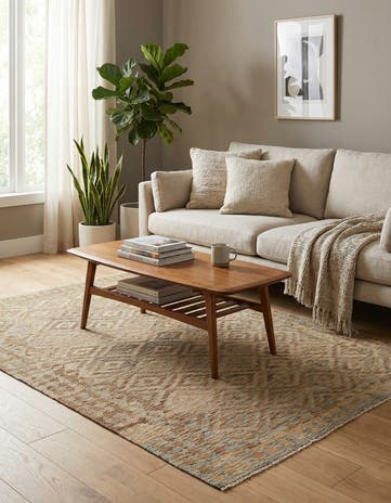 5' 7 x 7' 9 Hand Woven Kilim Modern Wool Rug