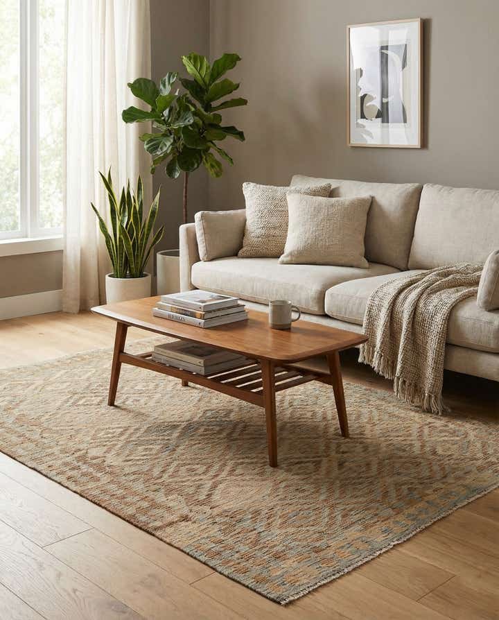 5' 7 x 7' 9 Hand Woven Kilim Modern Wool Rug