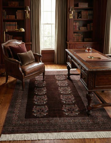 4' 1 x 5' 11 Hand Knotted Bokhara Oriental Wool Rug