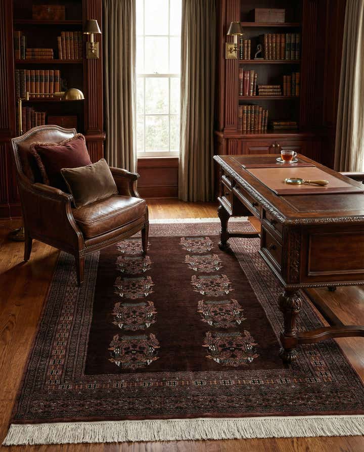 4' 1 x 5' 11 Hand Knotted Bokhara Oriental Wool Rug