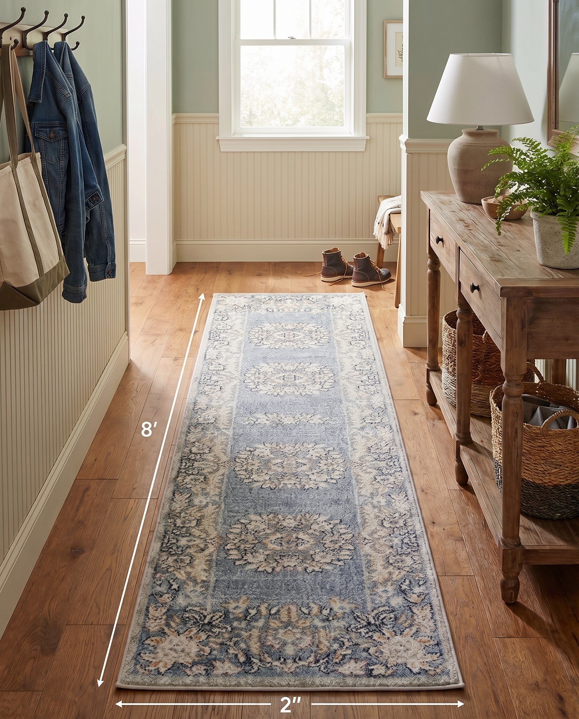Harbor Blue Eco Traditional Runner Rug