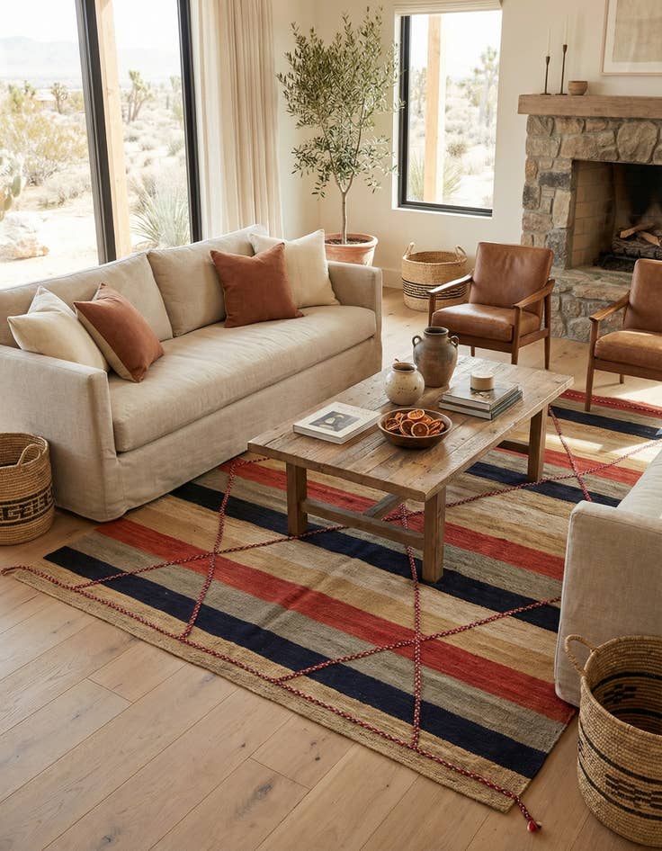 Detail image of  7' 2 x 11' 4  Hand Knotted Moroccan Wool Rug