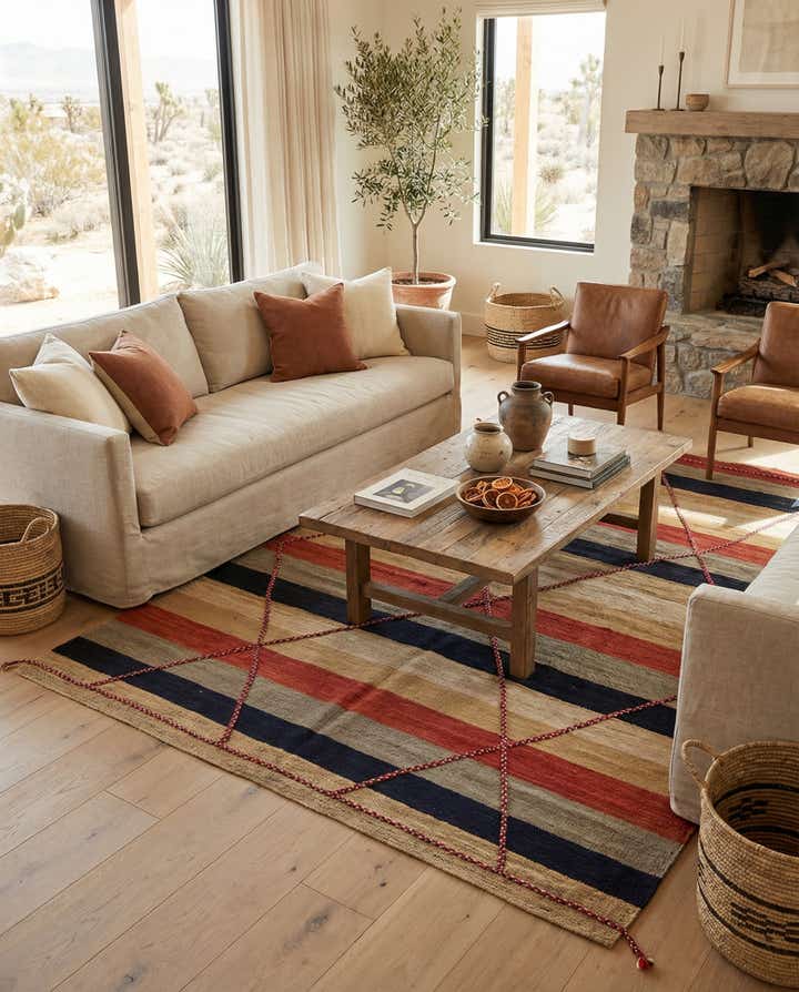 7' 2 x 11' 4 Hand Knotted Moroccan Wool Rug