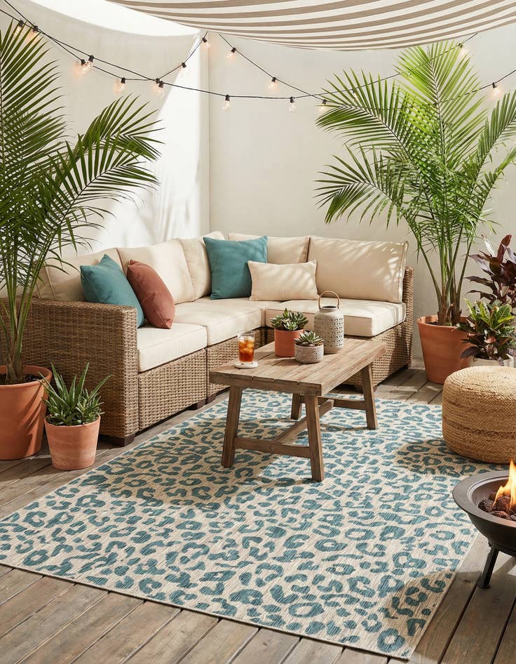 Detail image of 9' x 12'  Washable Safari Indoor / Outdoor Rug