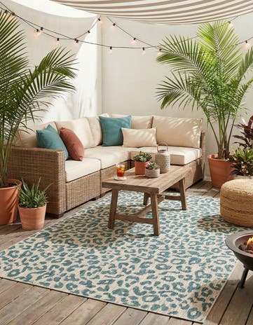 9' x 12' Easy-Clean Safari Indoor / Outdoor Rug