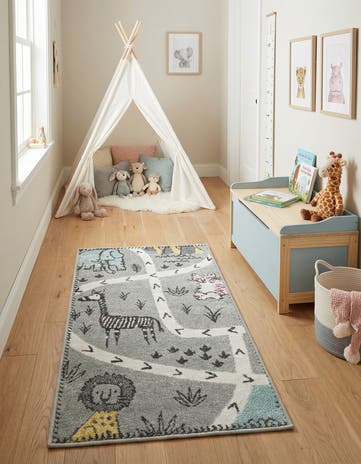 2' 2 x 4' Animals Whimsy Kids Runner Rug