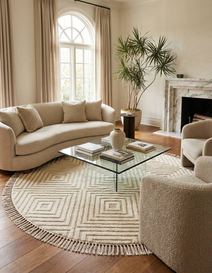 Detail image of 6' 3 x 6' 3  Hand Knotted Darya Round Rug