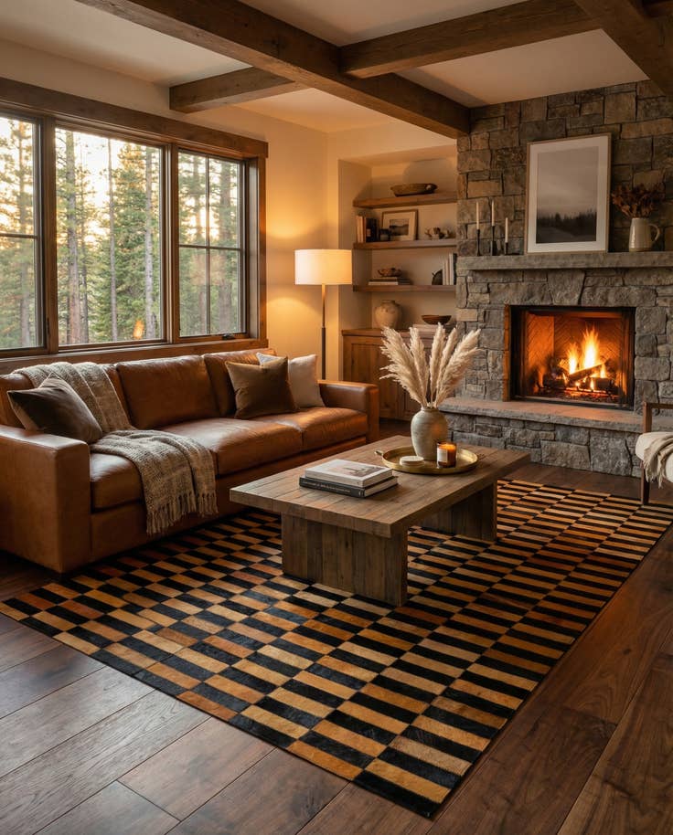 Detail image of 4' 11 x 8' Cowhide - Patchwork Rug