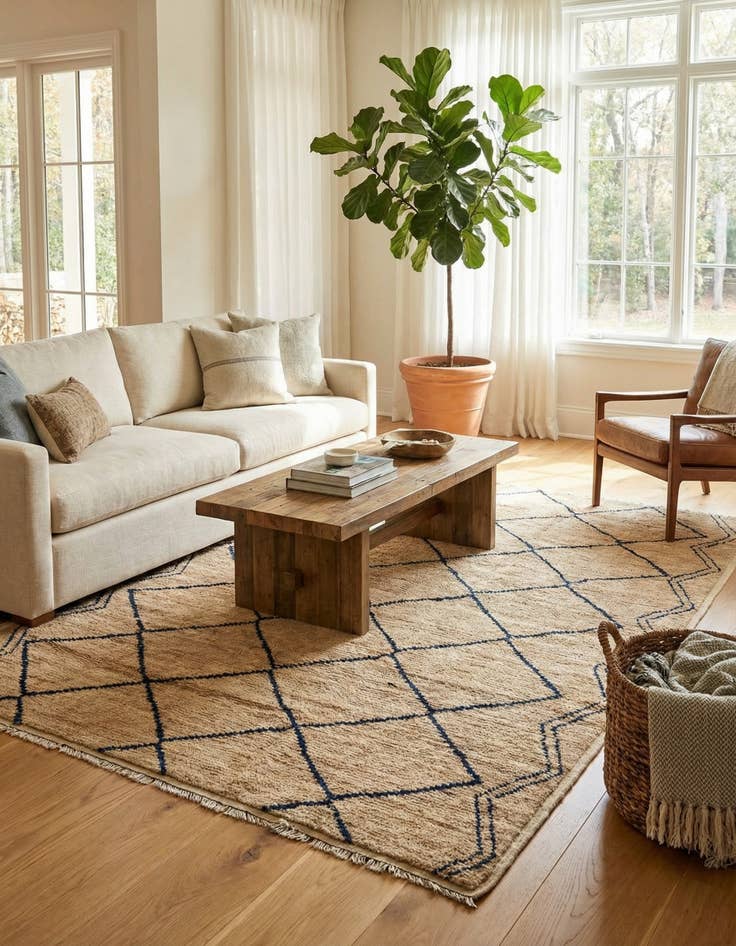 Detail image of 6' x 8' 9  Hand Knotted Moroccan Wool Rug