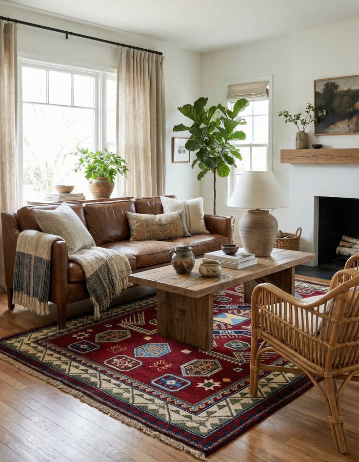 Detail image of 4' 8 x 6' 7  Hand Knotted Kazak Wool Rug