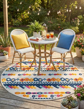 5' 3 x 5' 3 Easy-Clean Aruba Indoor / Outdoor Round Rug