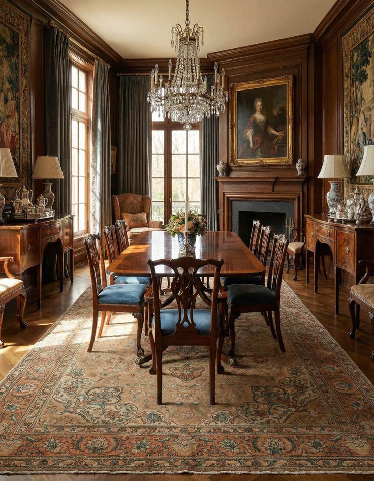 Detail image of 7' 8 x 11' 1  Hand Knotted Kashan Persian Wool Rug