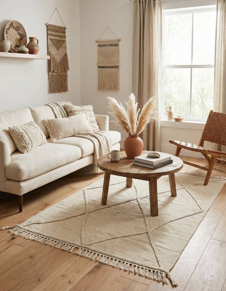 Detail image of  3' 3 x 4' 10  Hand Woven Kilim Modern Wool Rug