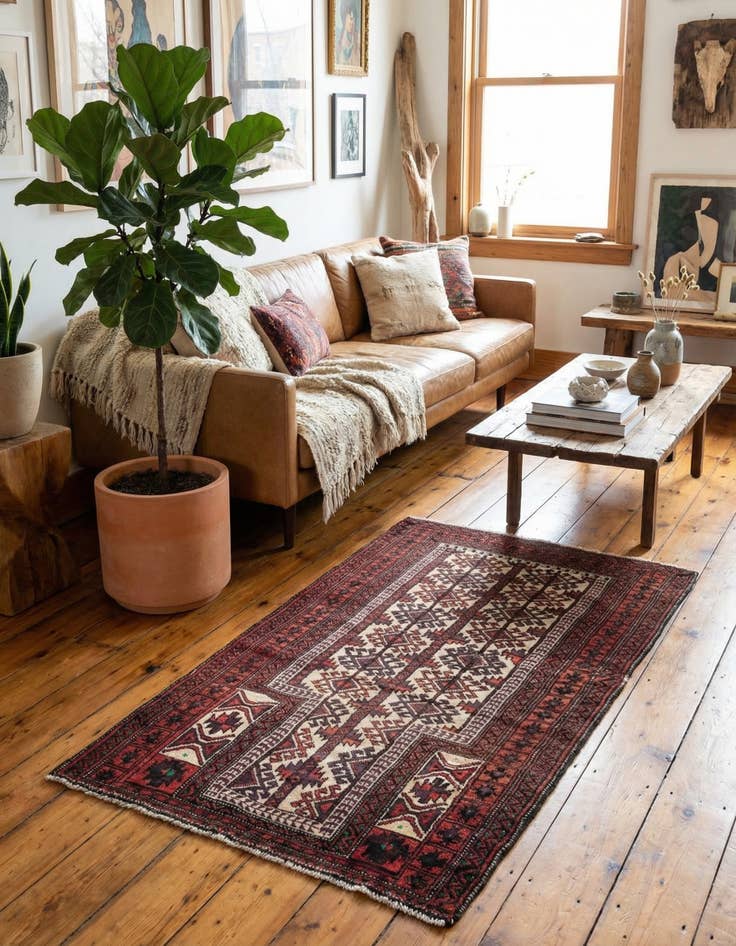 Detail image of 2' 5 x 4' 4 Hamedan Wool Rug