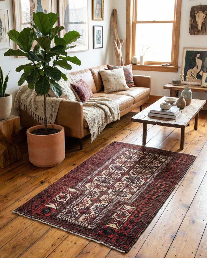 2' 5 x 4' 4 Hamedan Wool Rug