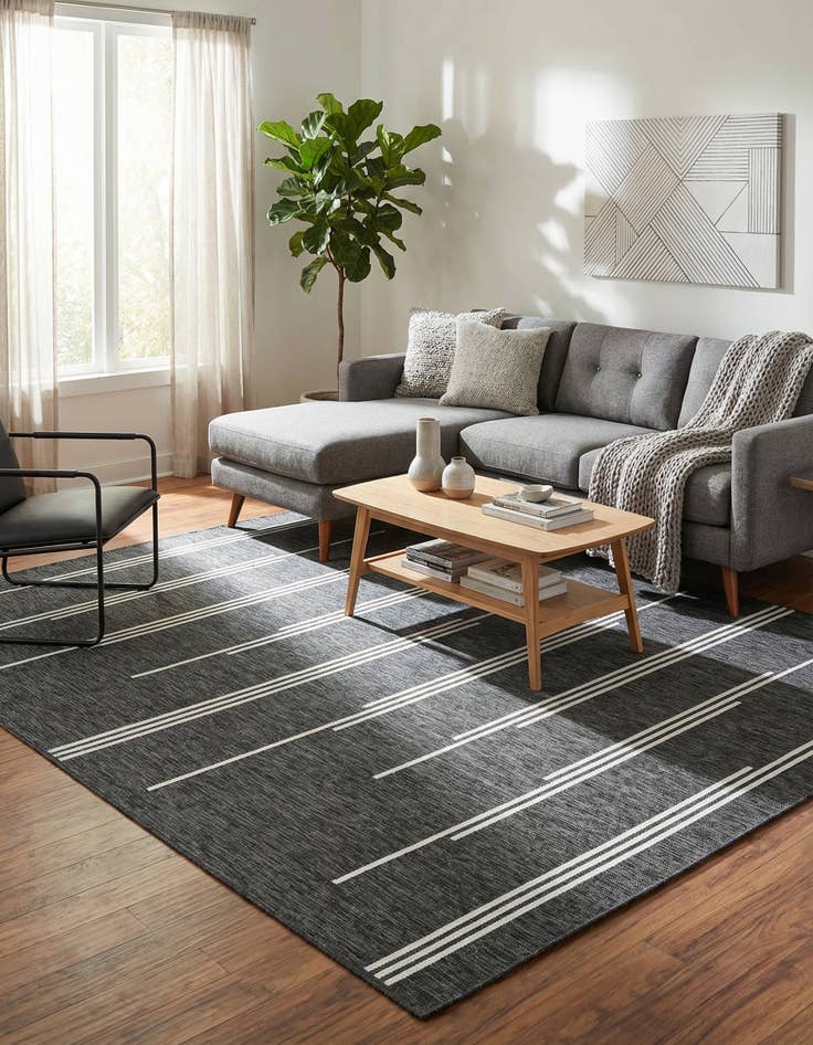 Detail image of 9' x 12'  Washable Modern Indoor / Outdoor Rug