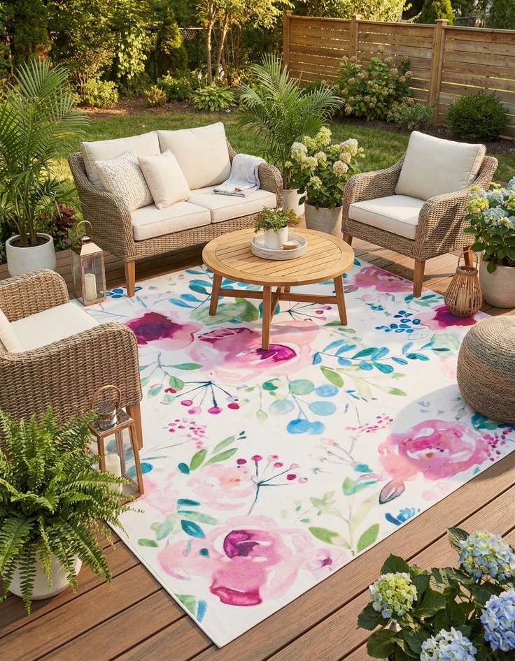 Detail image of 10' x 10'  Washable Jill Zarin Caribbean Indoor / Outdoor Square Rug