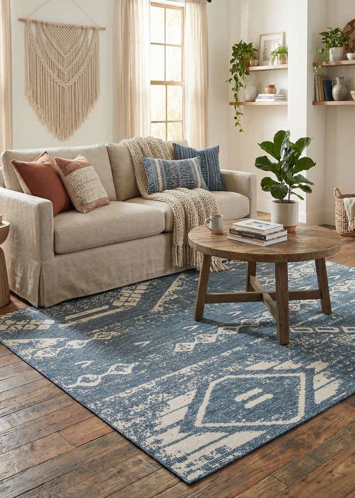 7' x 10' Easy-Clean Bohemian Indoor / Outdoor Rug