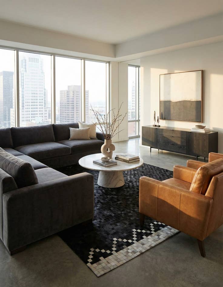 Detail image of 8' x 10' Cowhide - Patchwork Rug