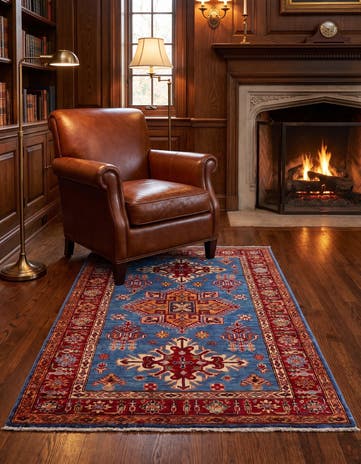 3' 7 x 5' Hand Knotted Kazak Rug