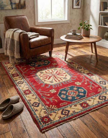 3' 4 x 5' Hand Knotted Kazak Rug