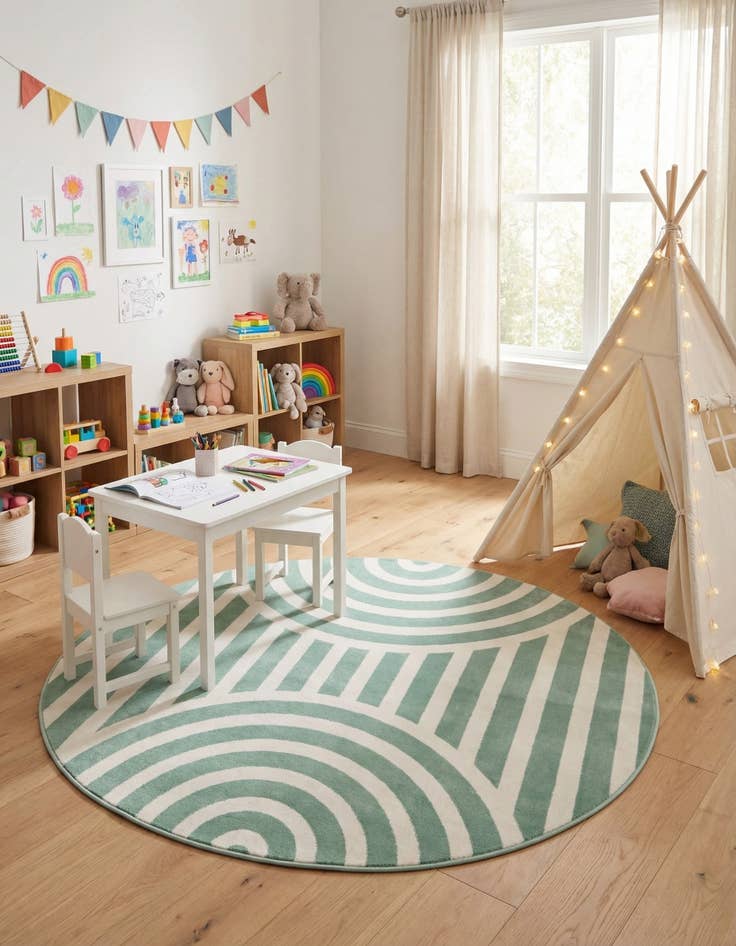 Detail image of 5' 3 x 5' 3 Whimsy Kids Round Rug