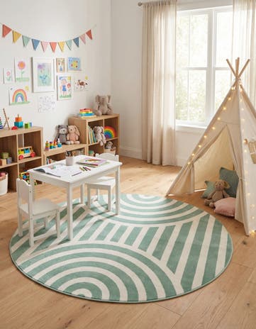 5' 3 x 5' 3 Whimsy Kids Round Rug