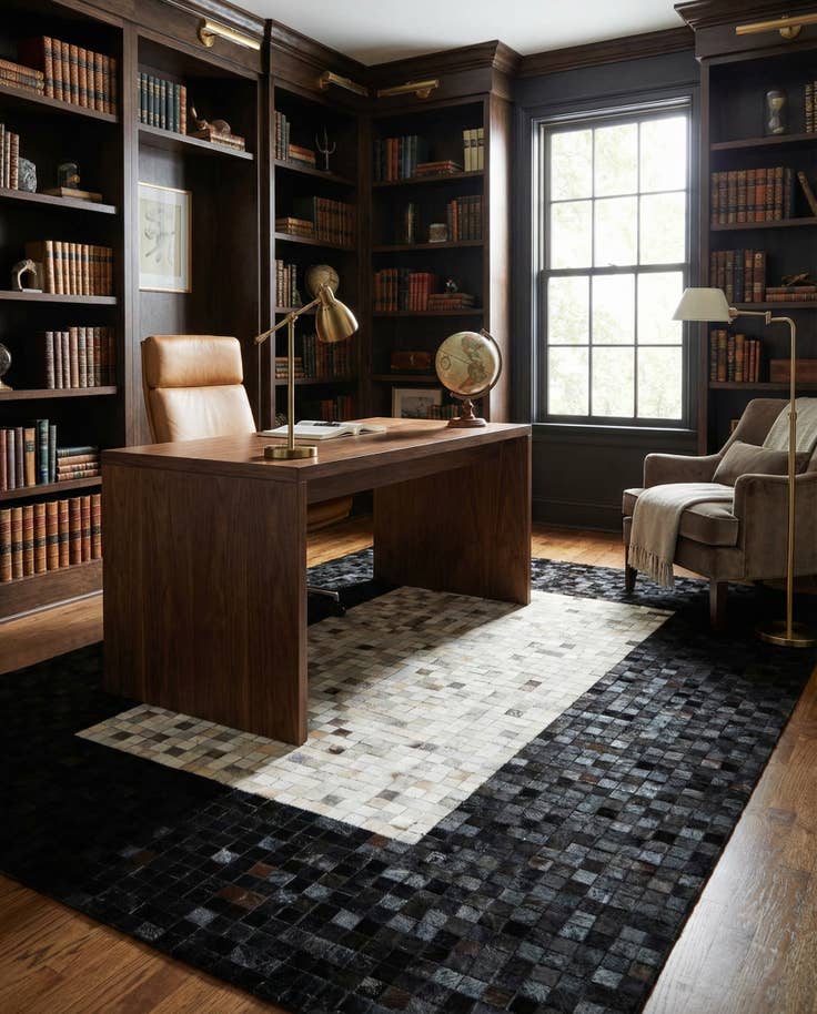 Detail image of 5' 2 x 8' 2 Cowhide - Patchwork Rug